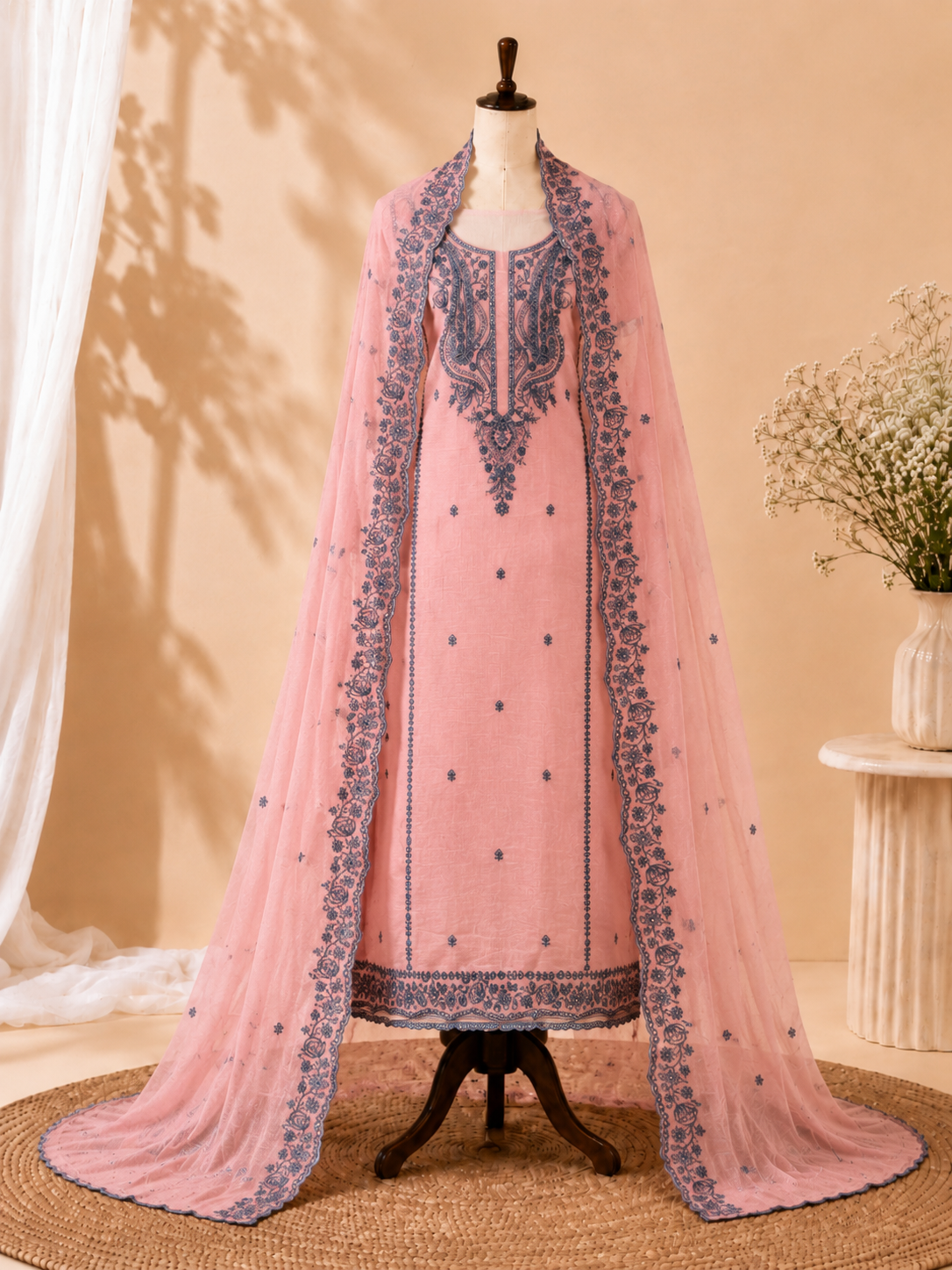 Paisley Mirror Linen Cotton Three Piece Suit