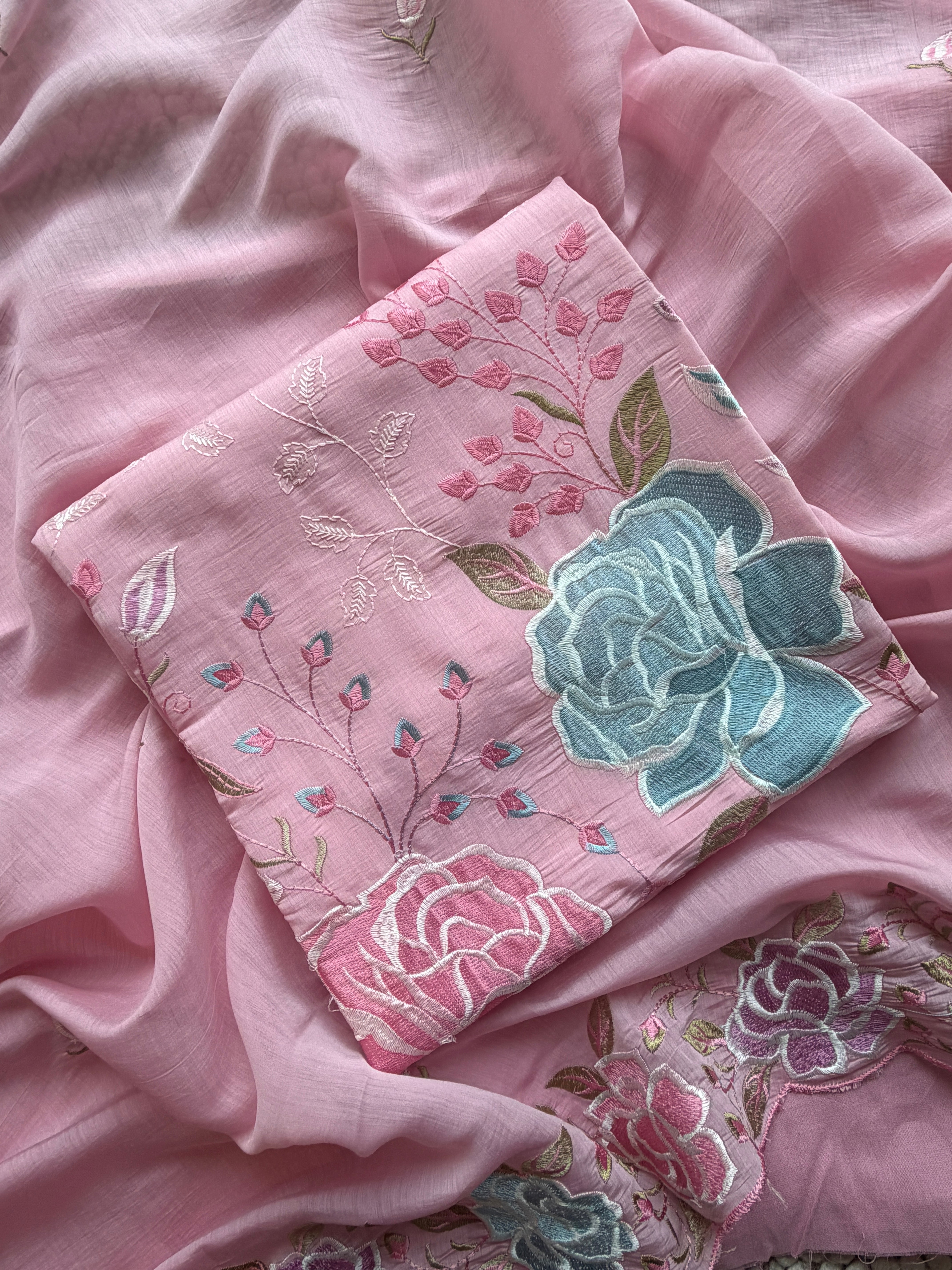 Floral Bloom Mul Cotton Three Piece Suit