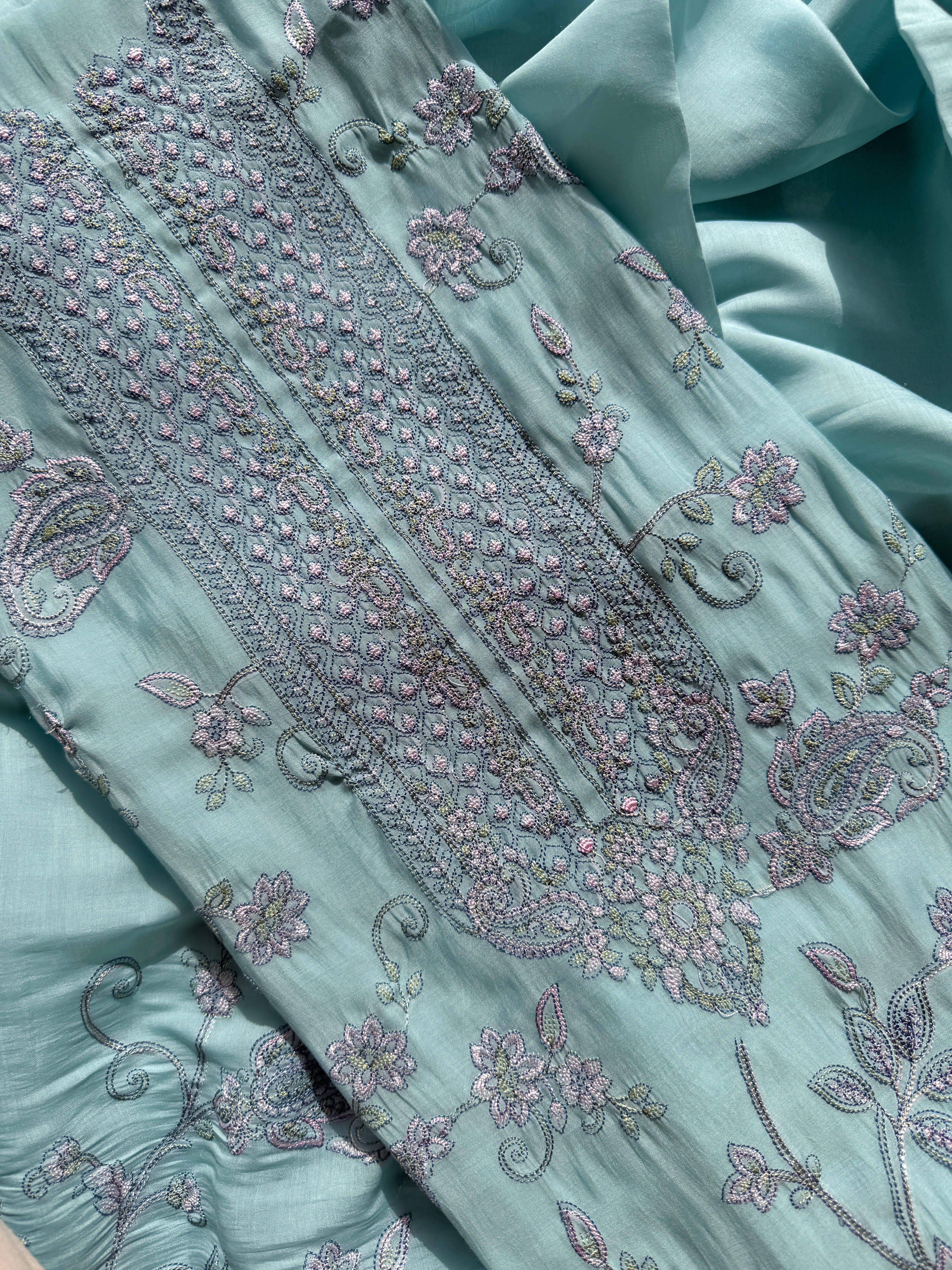 Summer Blossom Mul Cotton Three Piece Suit