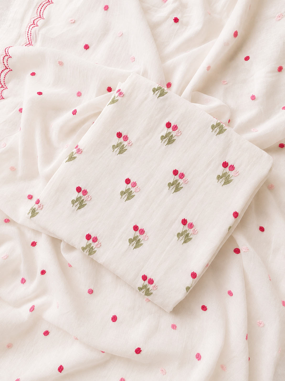 Spring Bloom Mul Cotton Three Piece Suit
