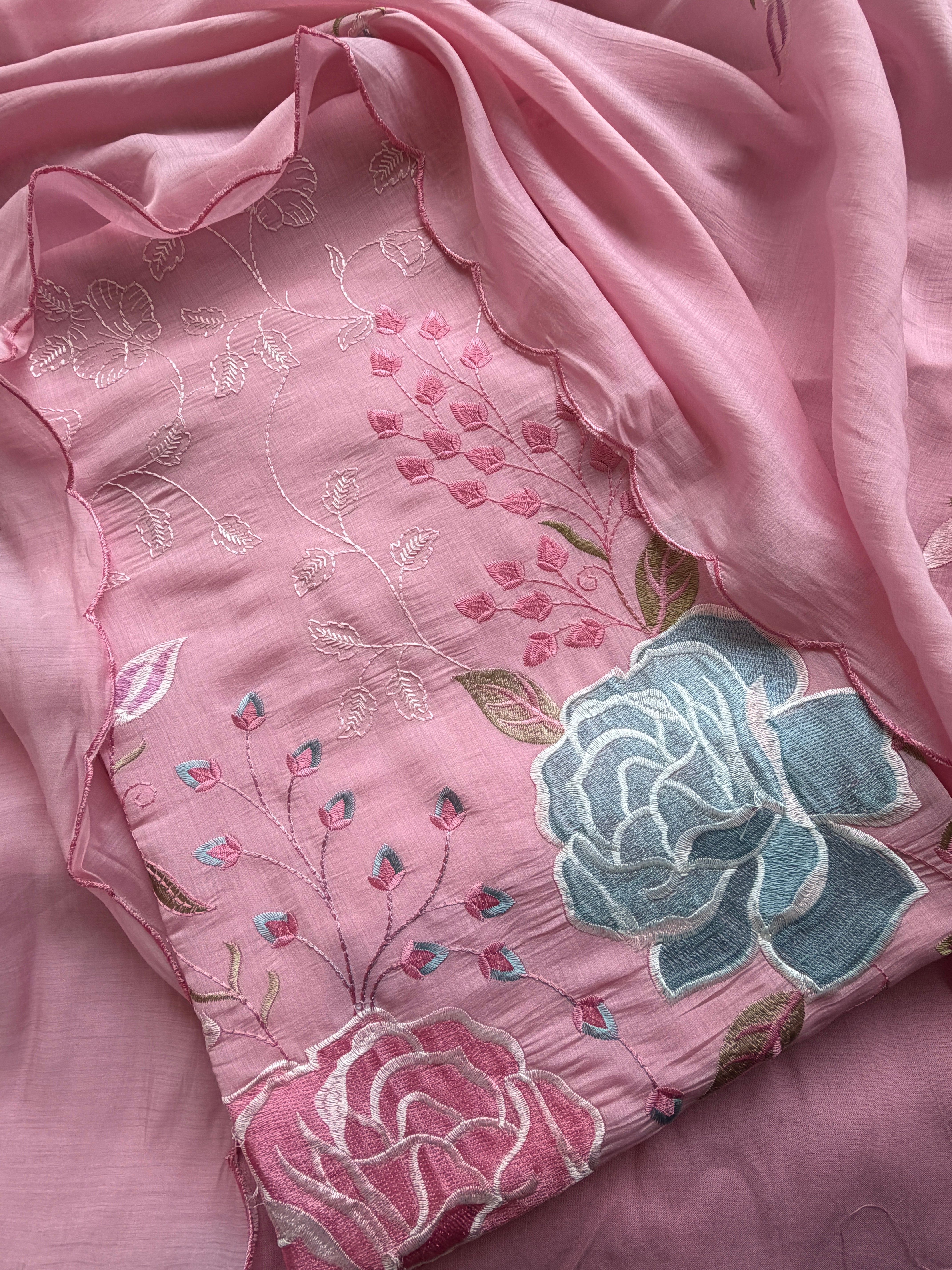 Floral Bloom Mul Cotton Three Piece Suit