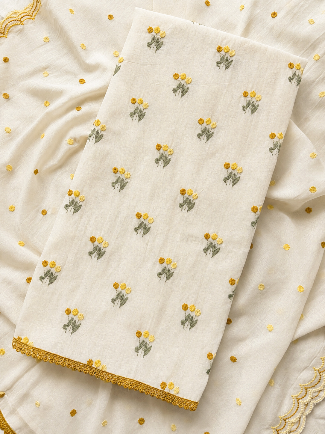 Spring Bloom Mul Cotton Three Piece Suit
