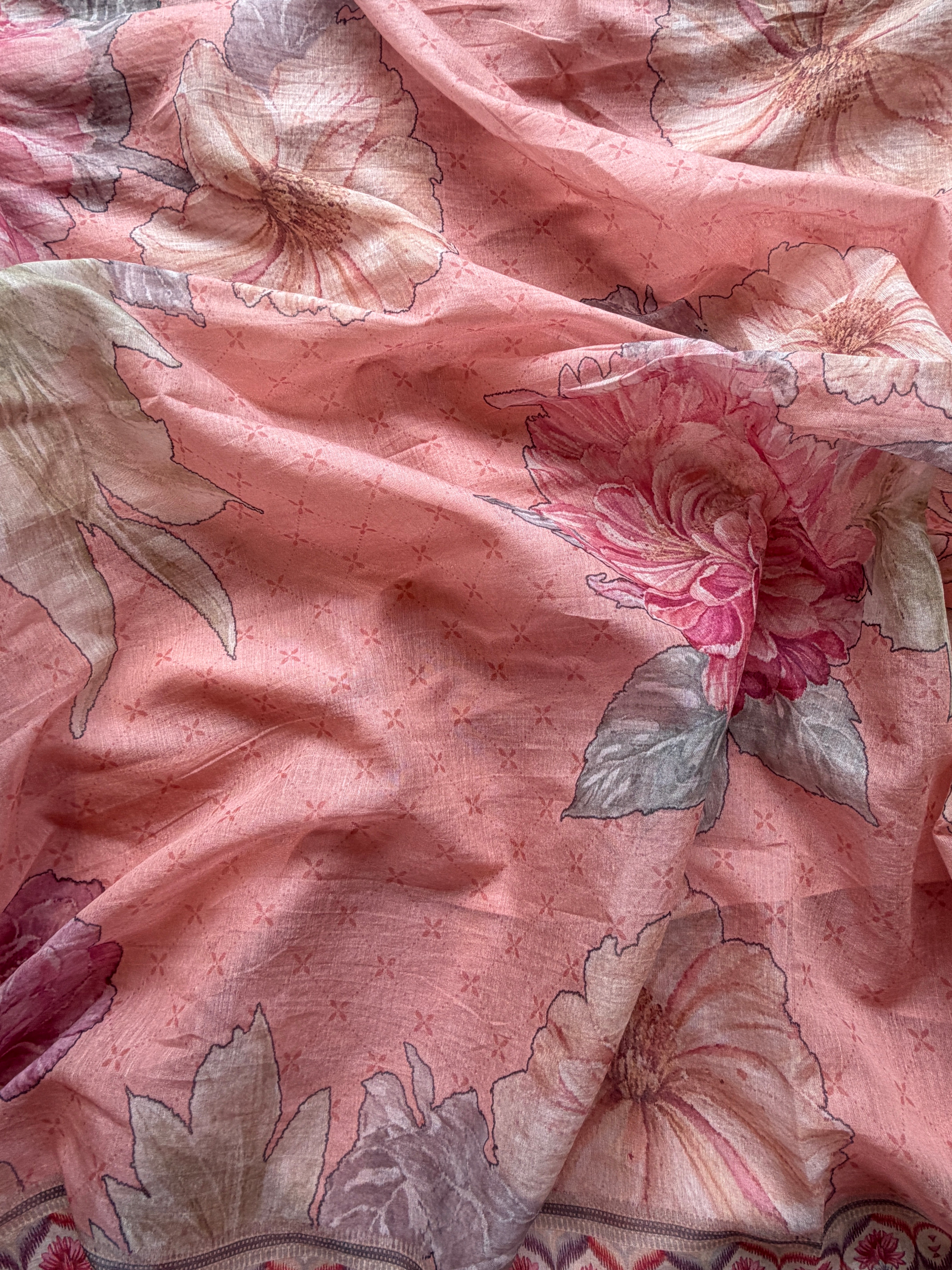 Summer Blossom Mul Cotton Three Piece Suit