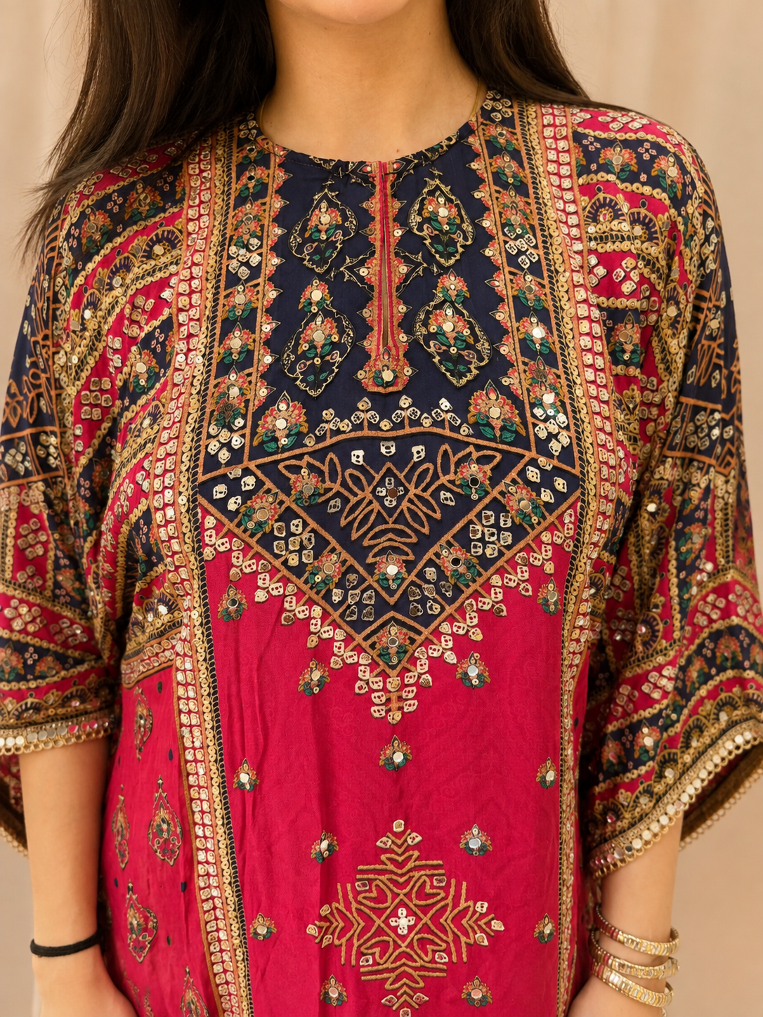 Crimson Garden Kaftan Set